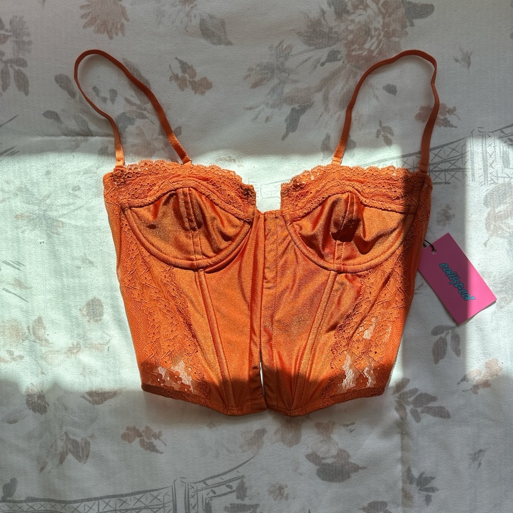 Orange Lace Bustier